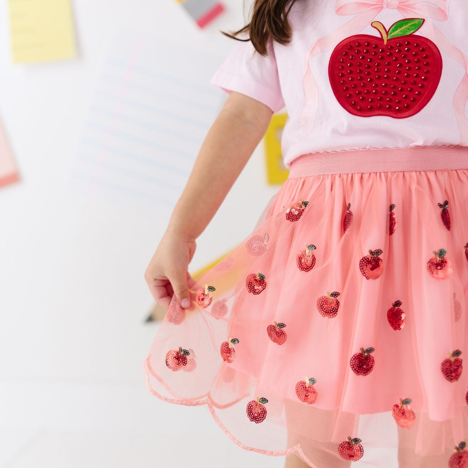 Sweet Wink Shirt - Apple Rhinestone Patch