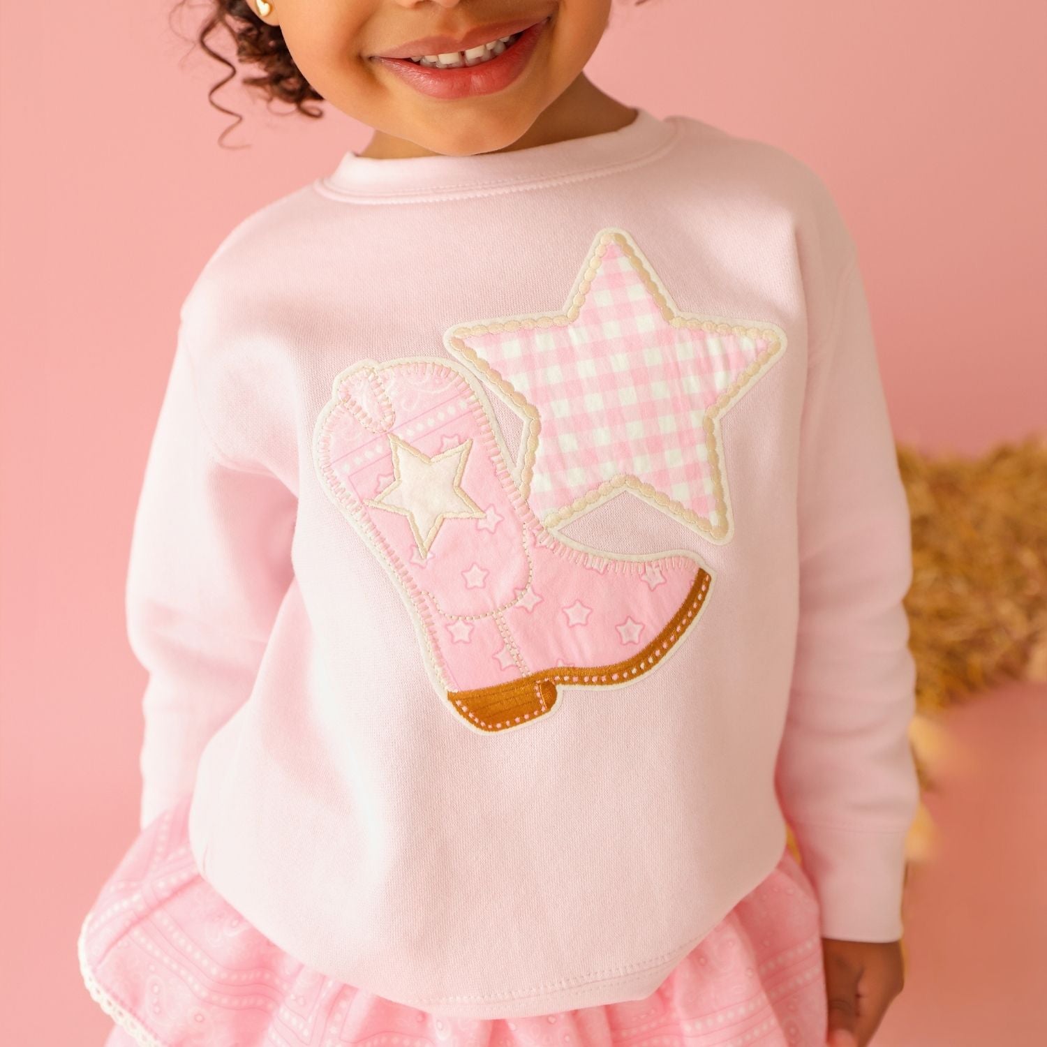 Sweet Wink Sweatshirt - Bandana Cowgirl Patch