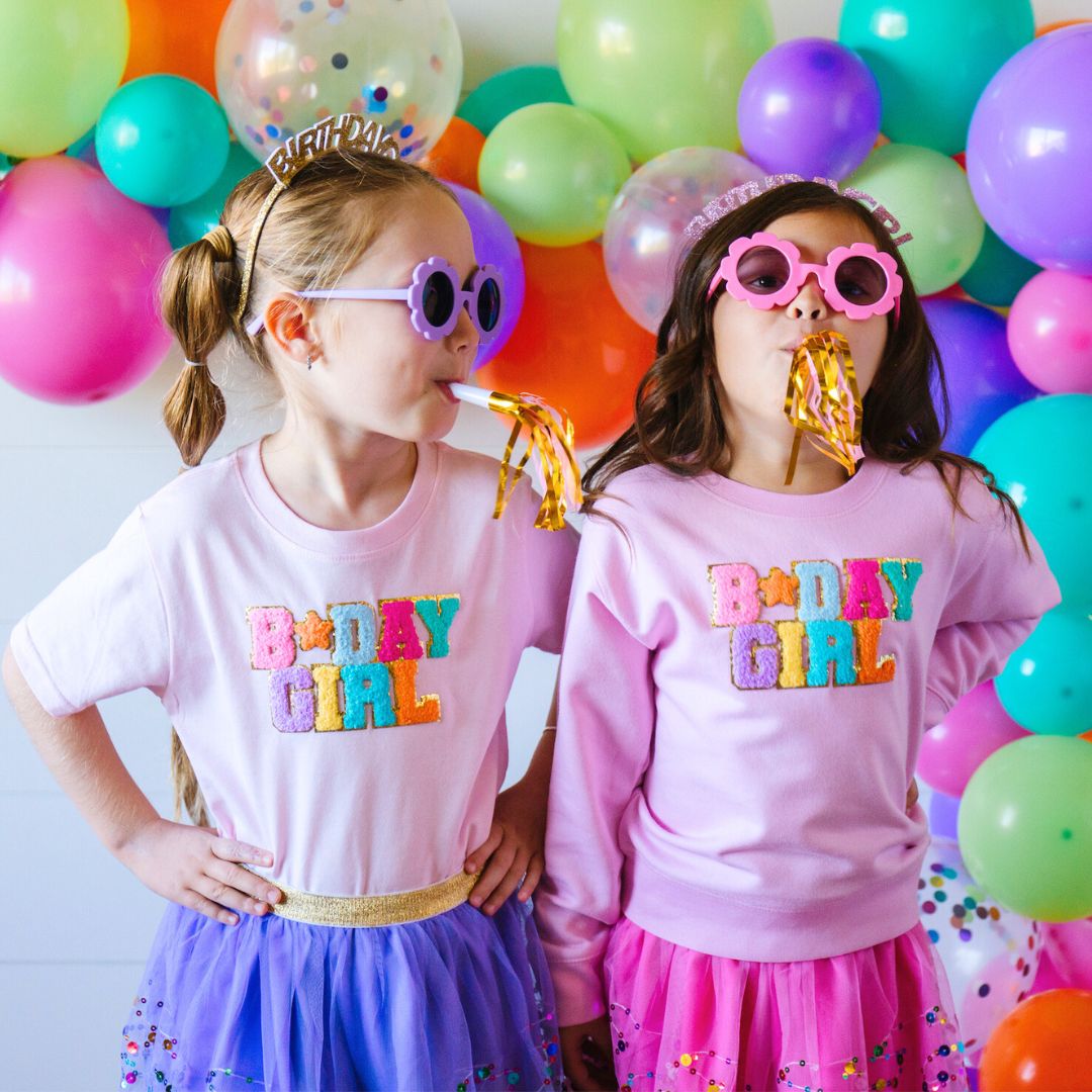 Sweet Wink Birthday Girl Patch T-Shirt - Pink