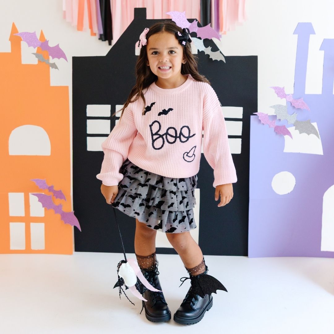 Sweet Wink Tutu - Halloween Flocked Bats