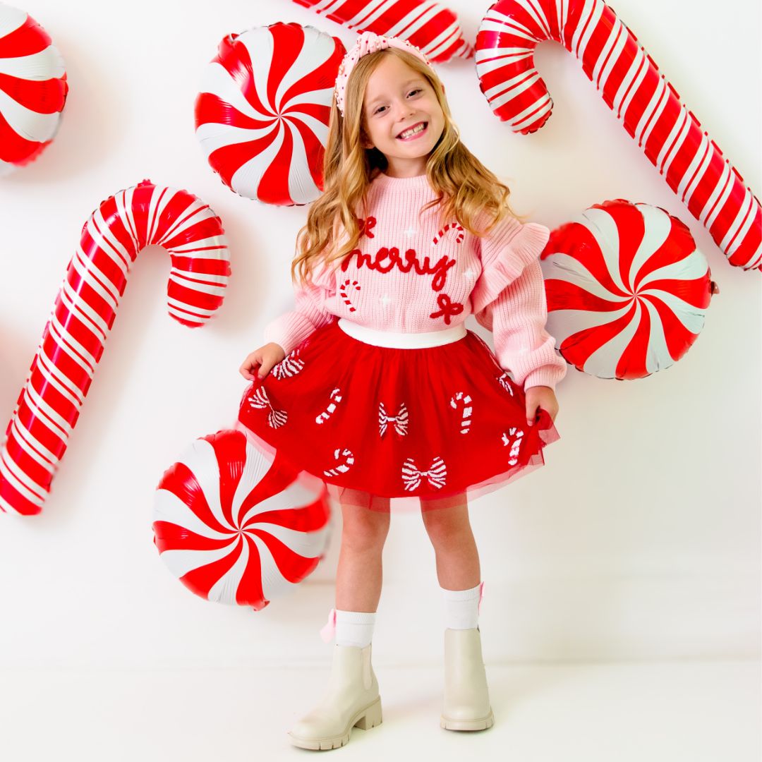Sweet Wink Tutu - Candy Cane Coquette Sequin