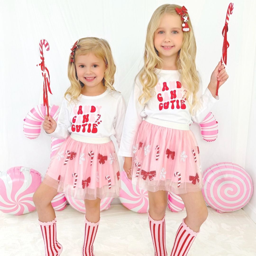 Sweet Wink Long Sleeve Shirt - Candy Cane Cutie