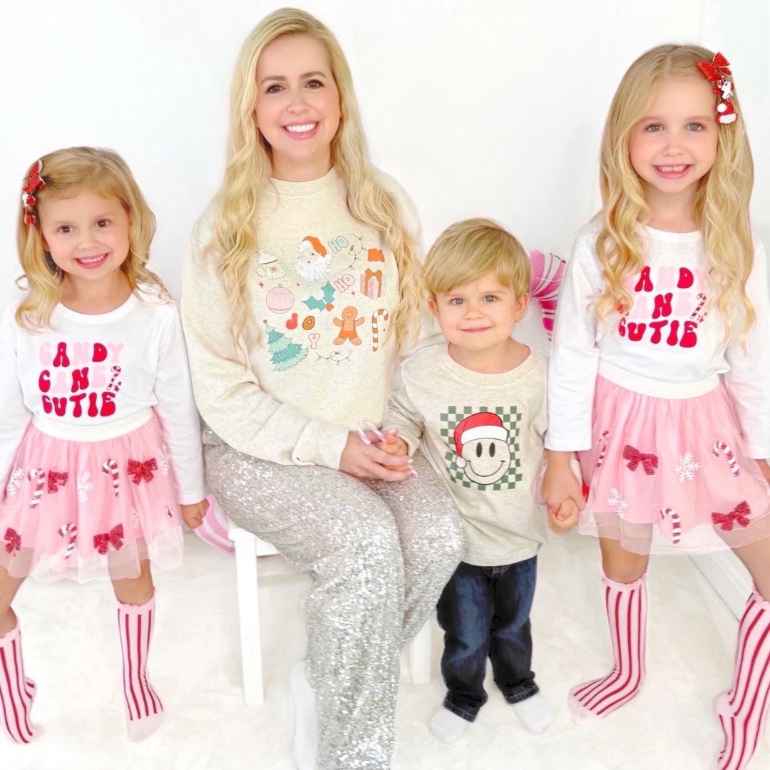 Sweet Wink Long Sleeve Shirt - Candy Cane Cutie