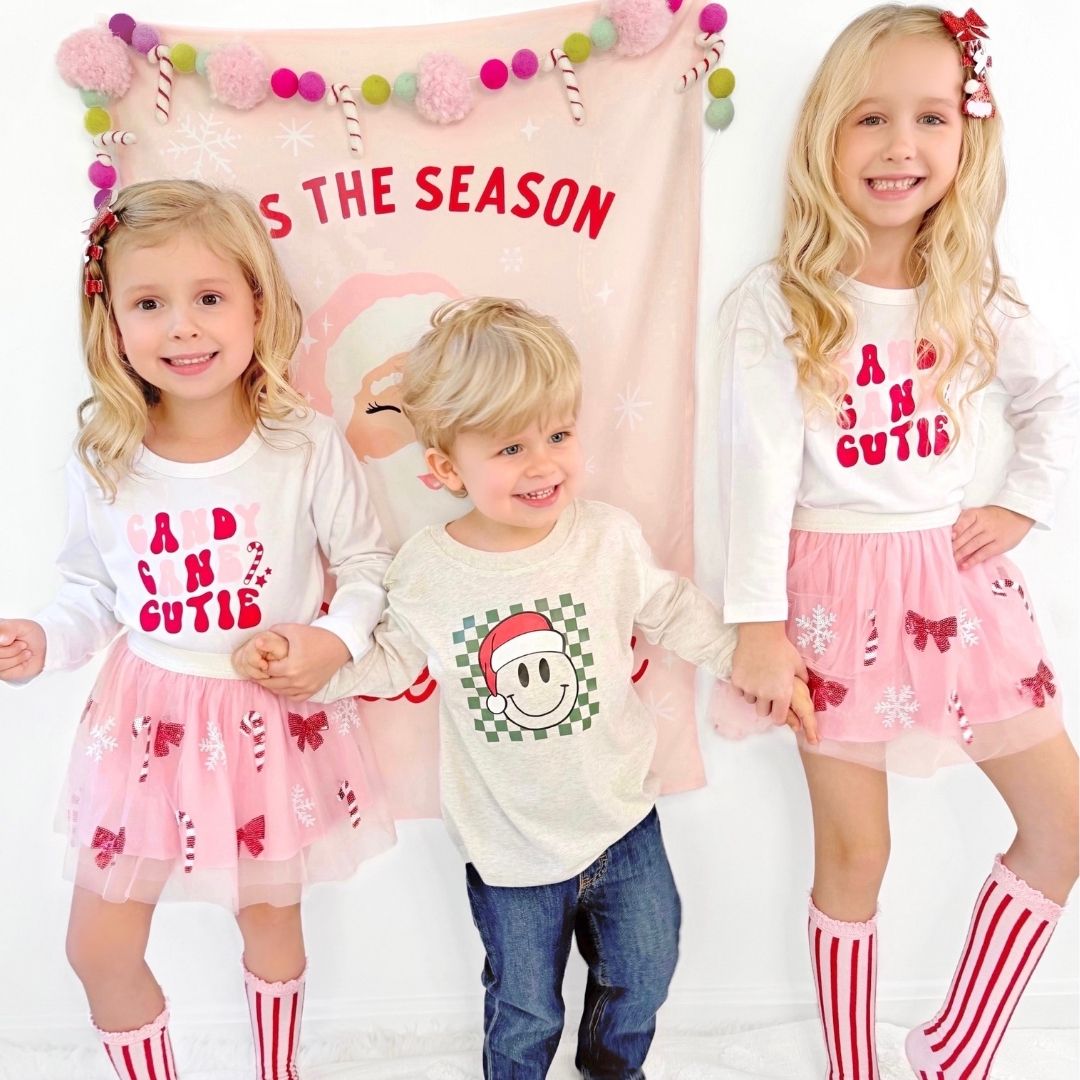 Sweet Wink Long Sleeve Shirt - Candy Cane Cutie