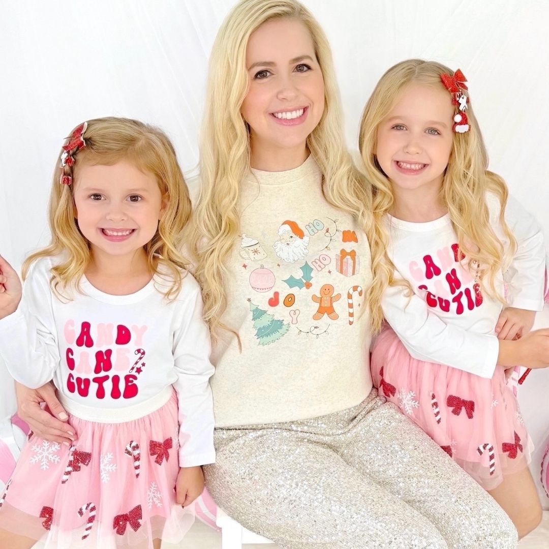 Sweet Wink Long Sleeve Shirt - Candy Cane Cutie