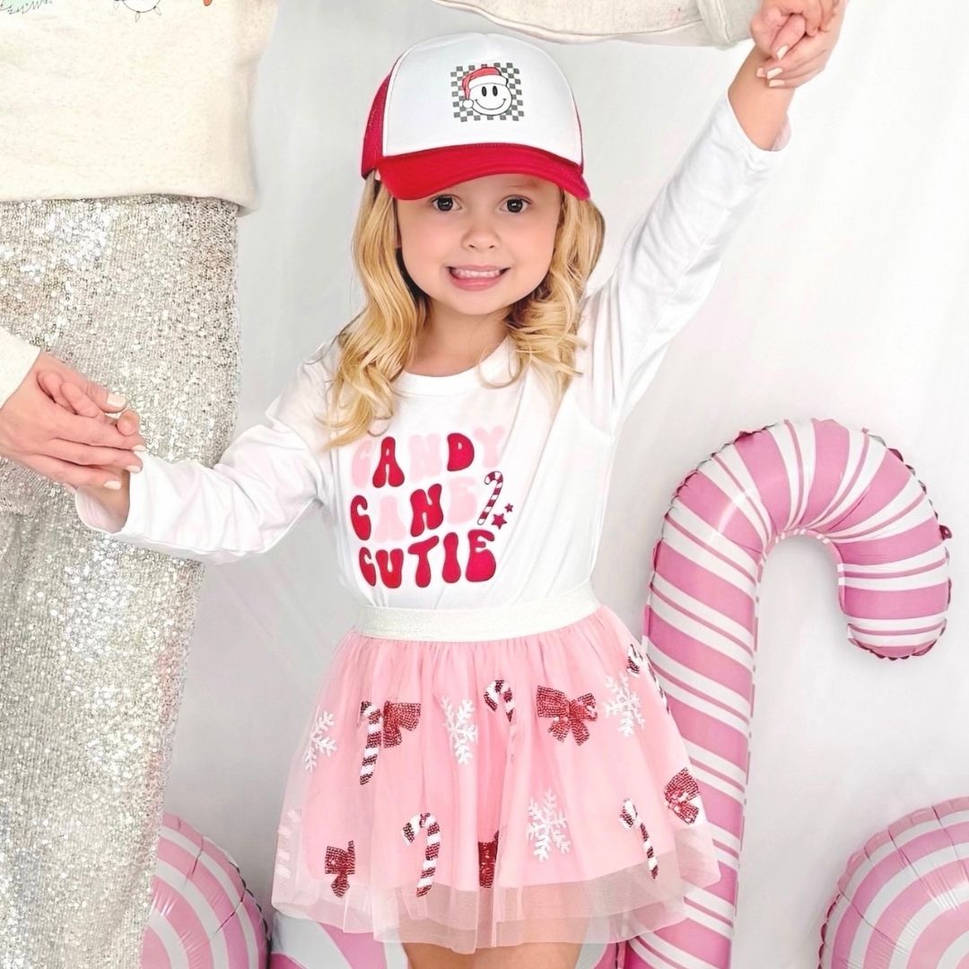 Sweet Wink Long Sleeve Shirt - Candy Cane Cutie