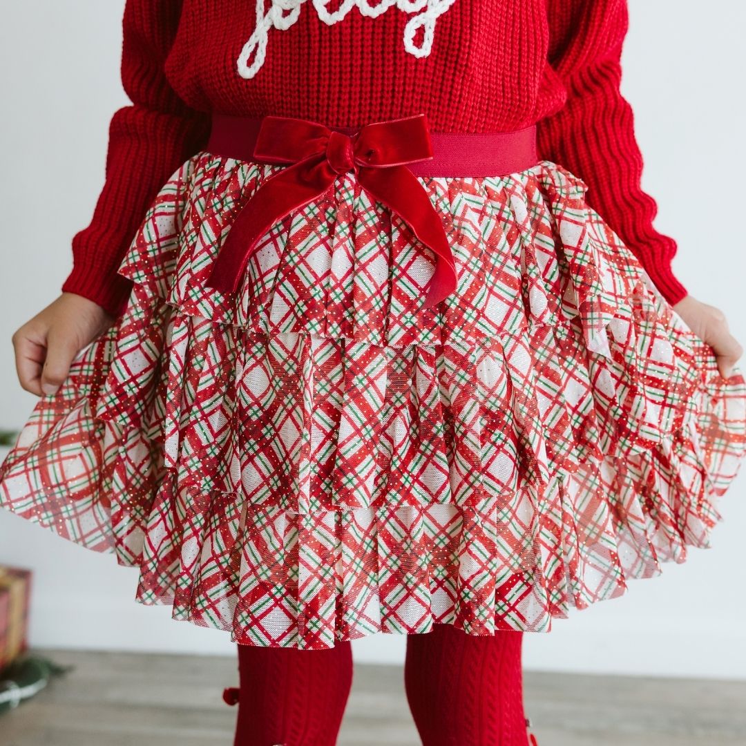 Sweet Wink Tutu - Christmas Plaid Bow