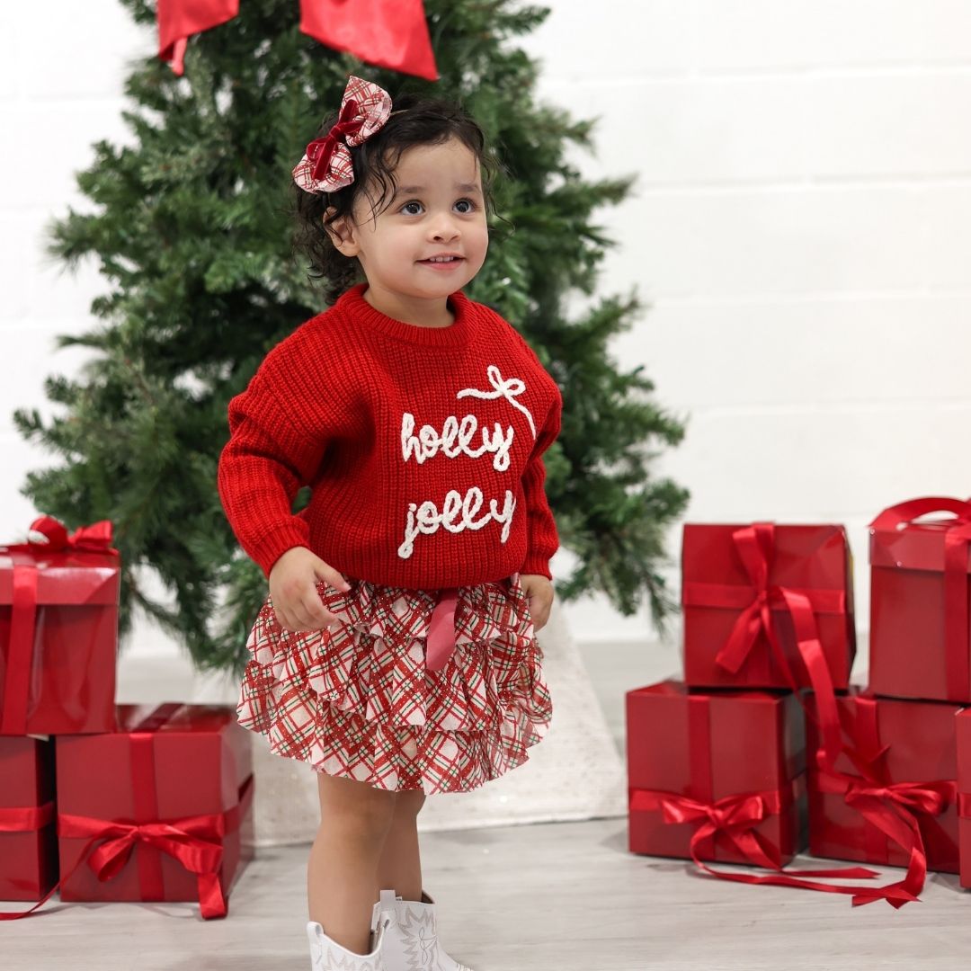 Sweet Wink Tutu - Christmas Plaid Bow