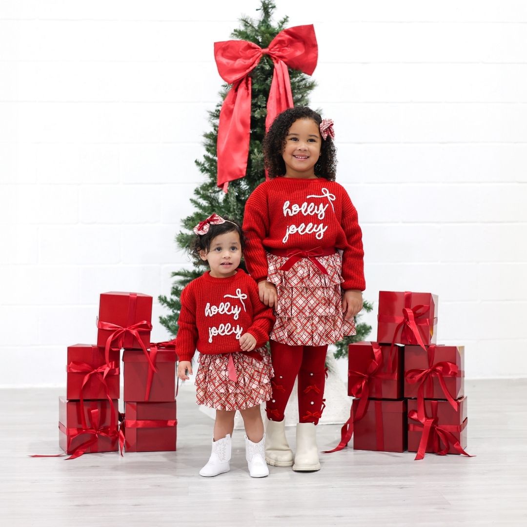 Sweet Wink Knit Sweater - Holly Jolly Bow