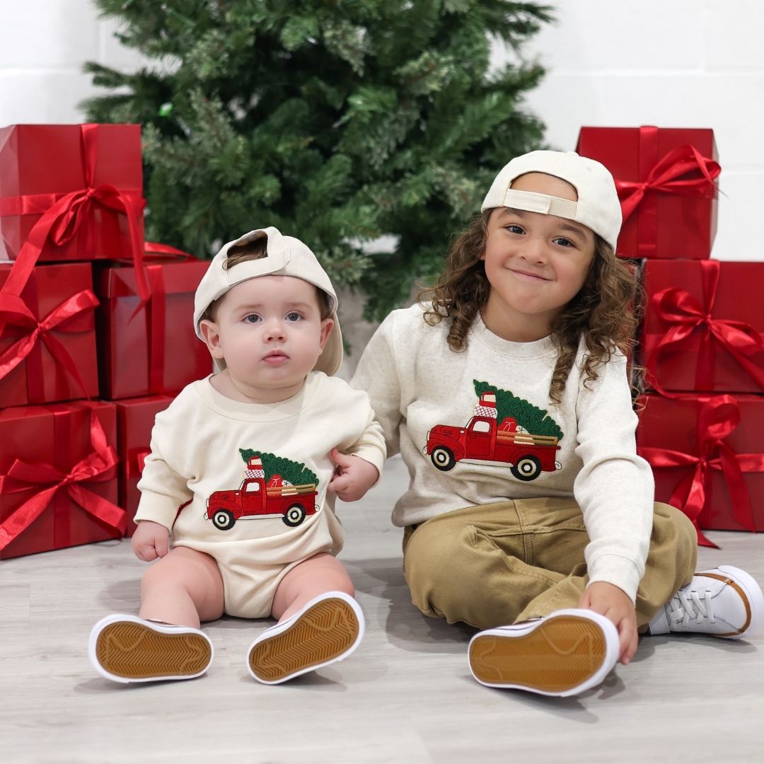 Sweet Wink Sweatshirt - Christmas Truck Patch