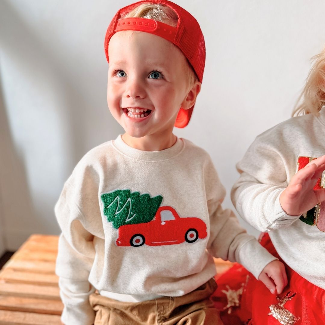 Sweet Wink Sweater - Christmas Truck Patch