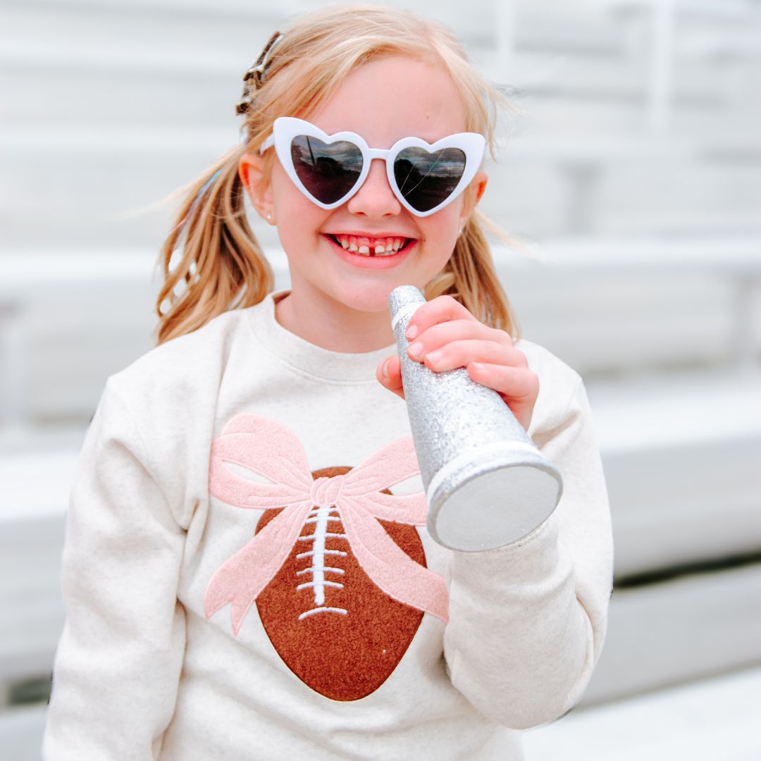 Sweet Wink Sweater - Coquette Football Patch