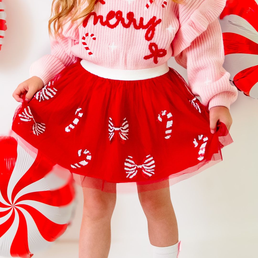 Sweet Wink Tutu - Candy Cane Coquette Sequin