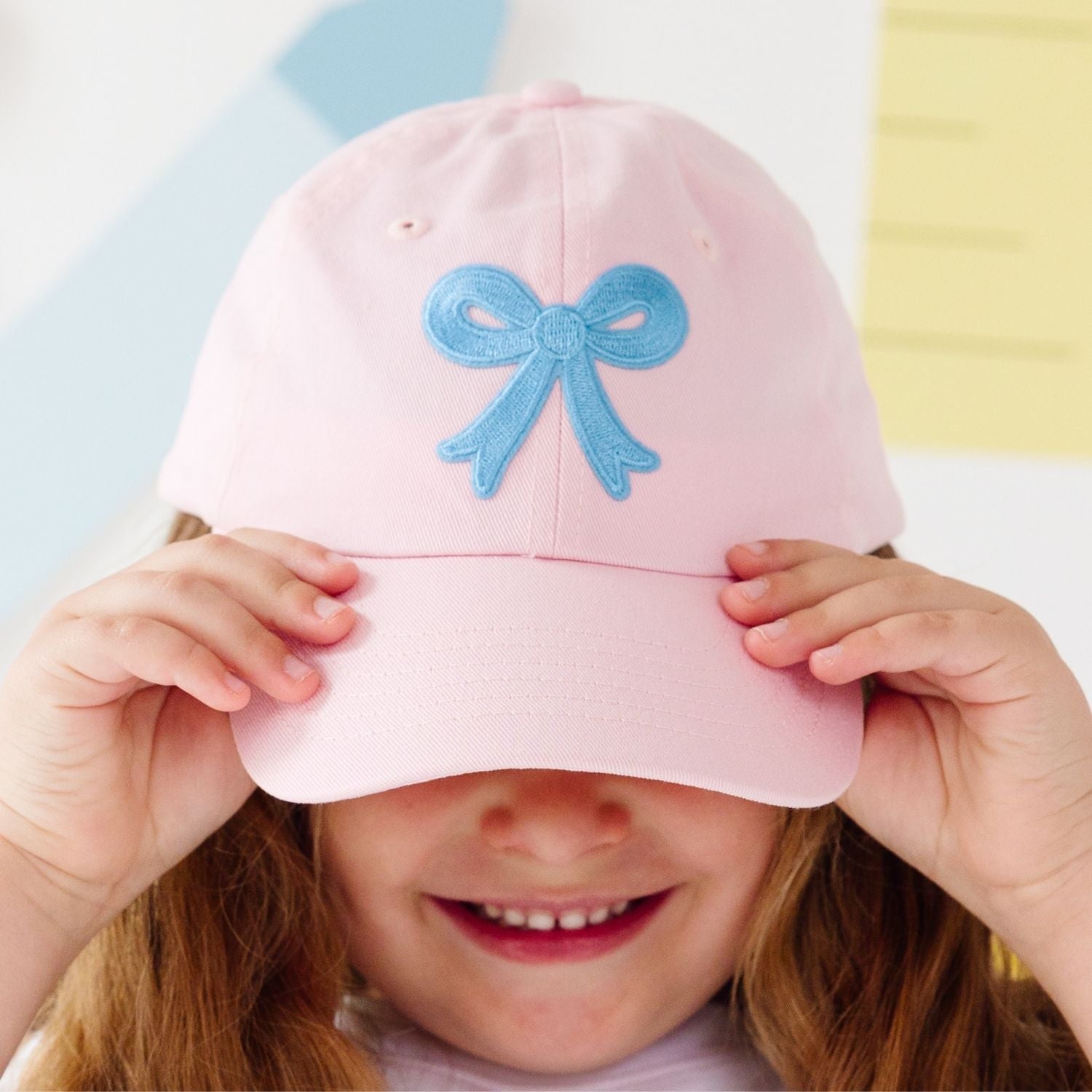 Sweet Wink Hat - Blue Bow Patch
