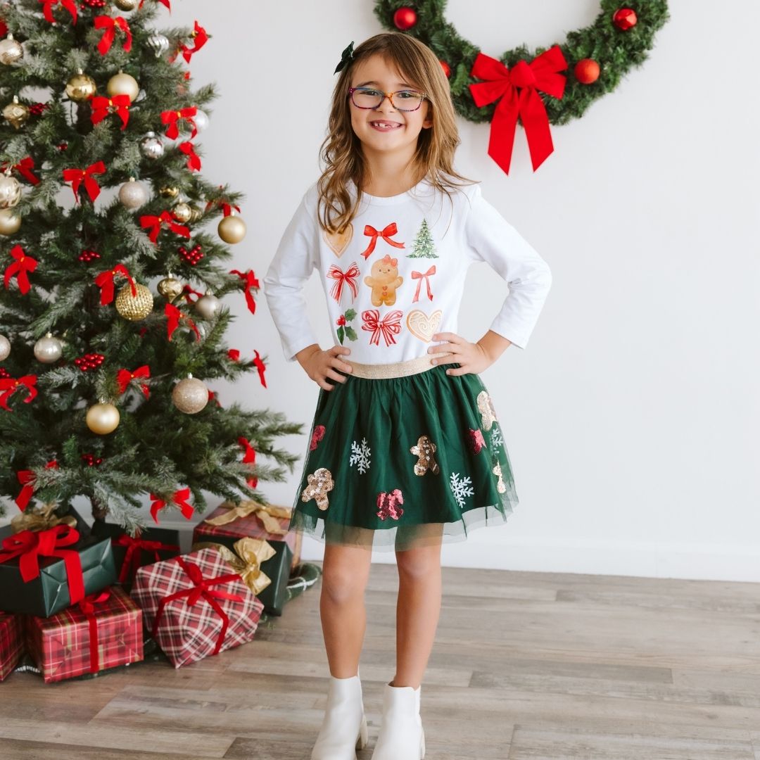 Sweet Wink Long Sleeve Shirt - Gingerbread Cutie Christmas