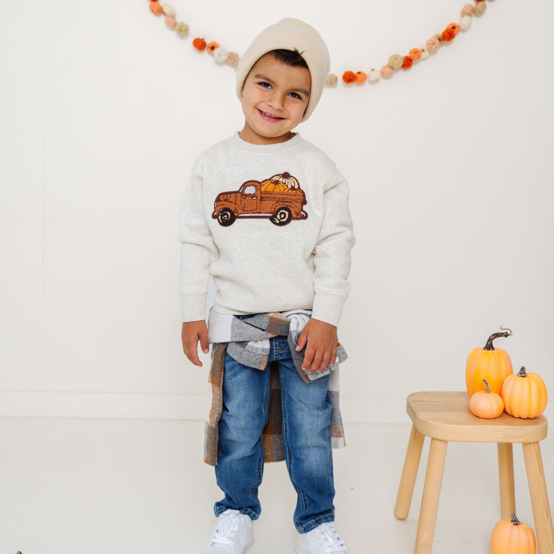 Sweet Wink Sweater - Fall Truck Patch