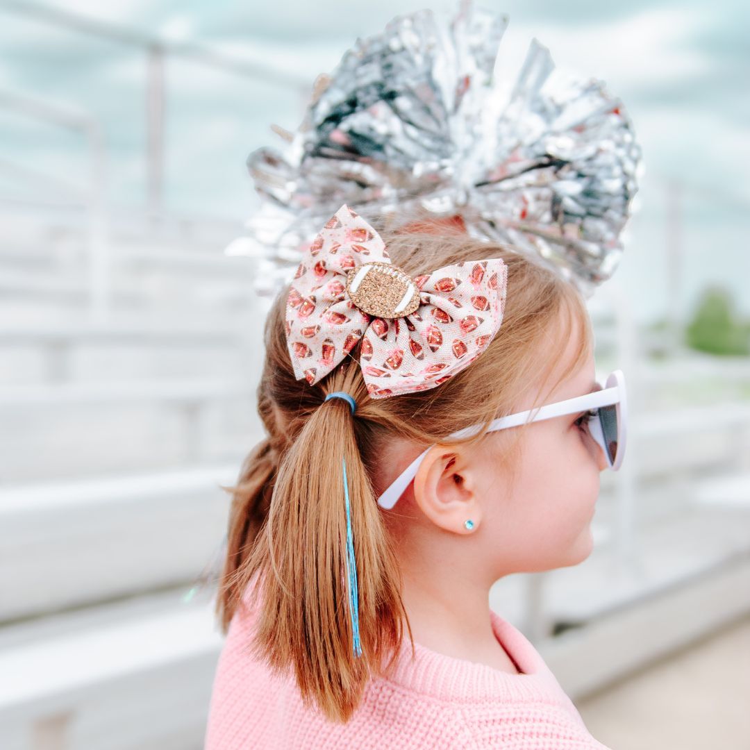 Sweet Wink Hair Clip - Football Cutie Tulle Bow