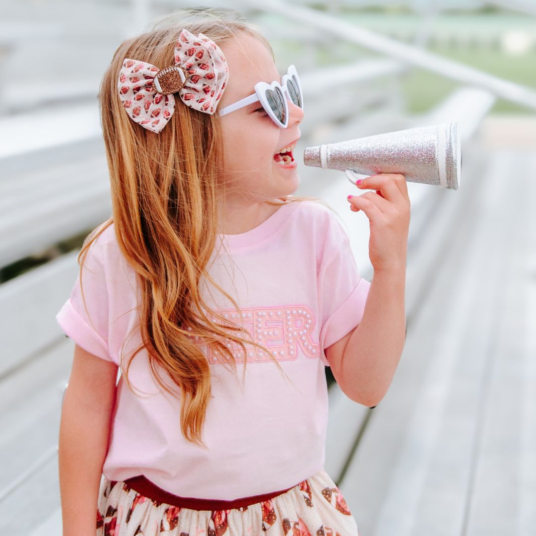 Sweet Wink Hair Clip - Football Cutie Tulle Bow