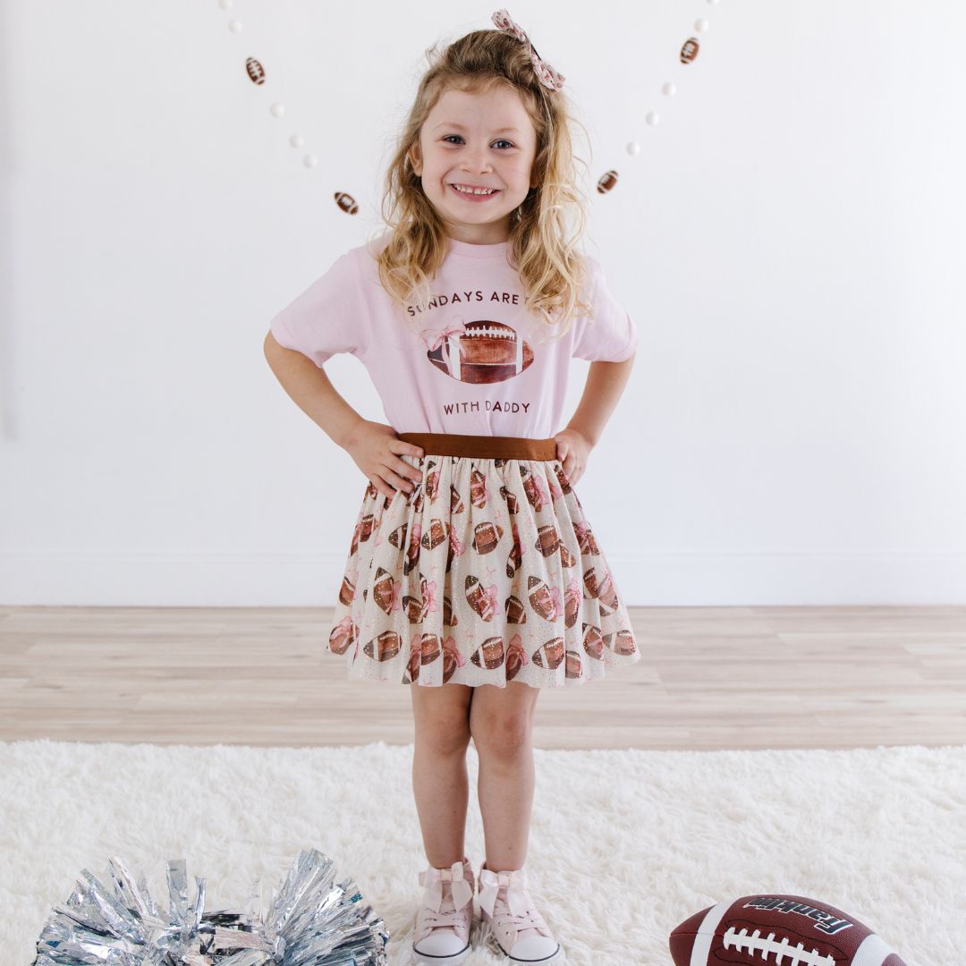 Sweet Wink Hair Clip - Football Cutie Tulle Bow