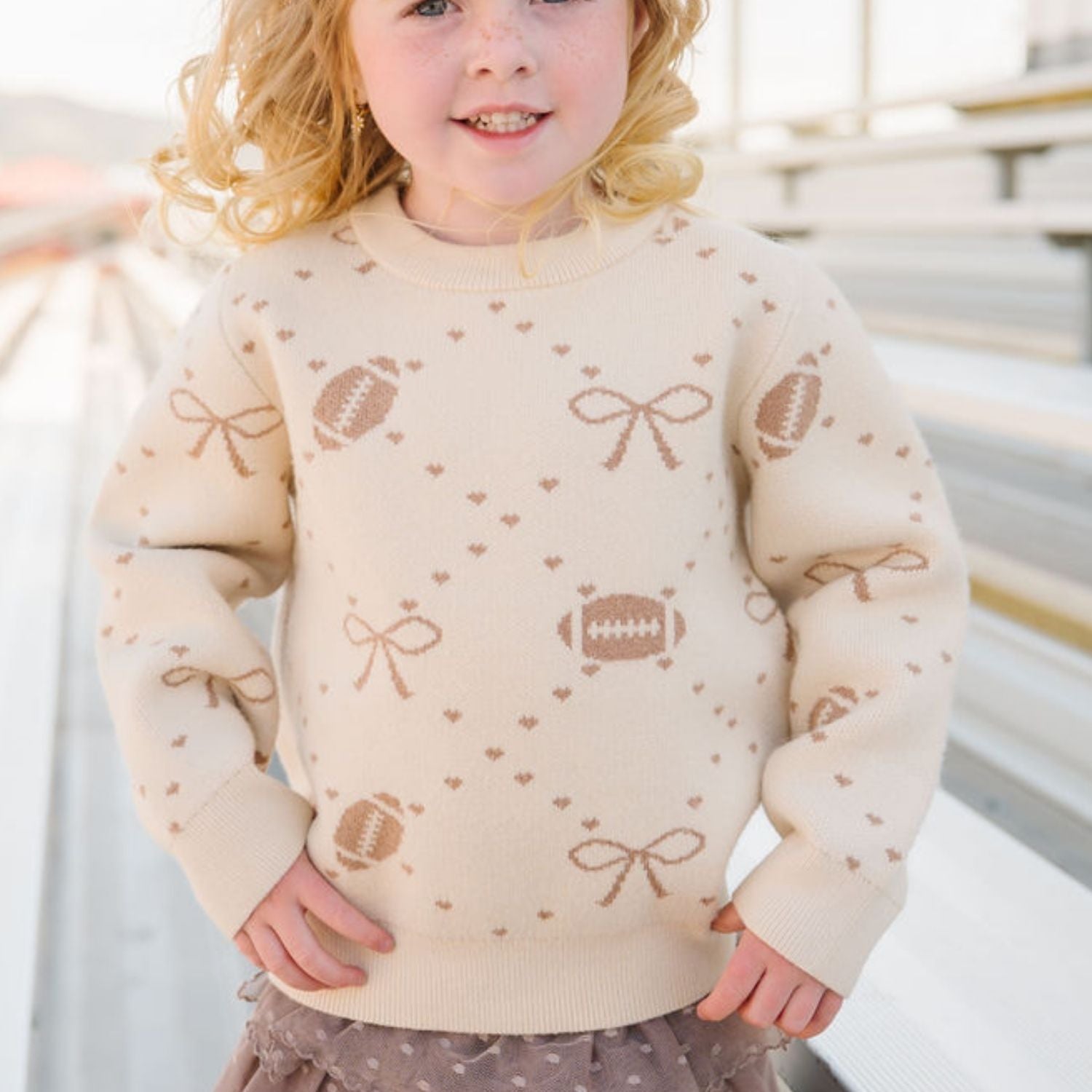 Sweet Wink Sweater - Football Trellis