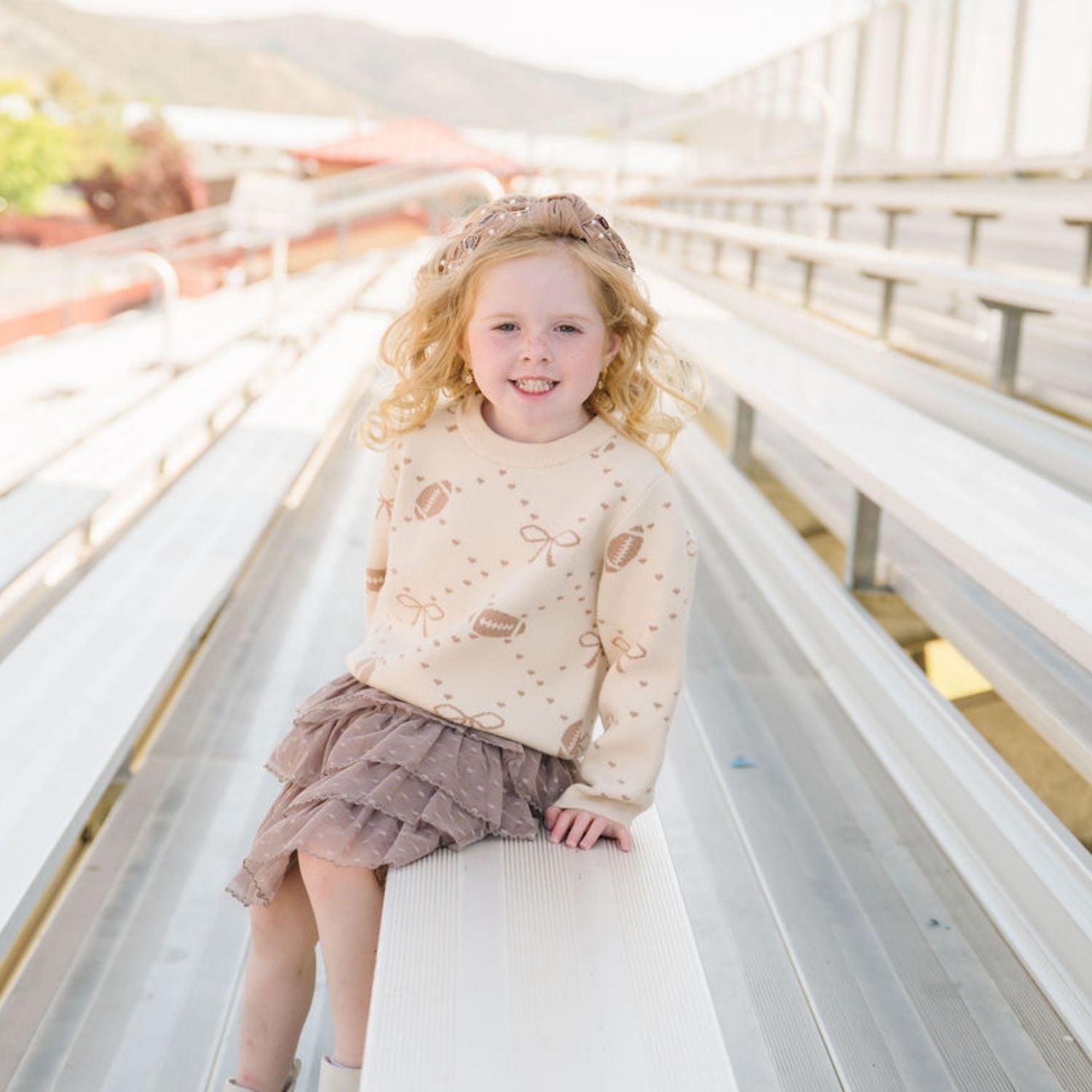 Sweet Wink Sweater - Football Trellis