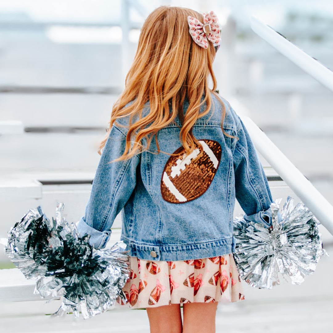 Sweet Wink Hair Clip - Football Cutie Tulle Bow