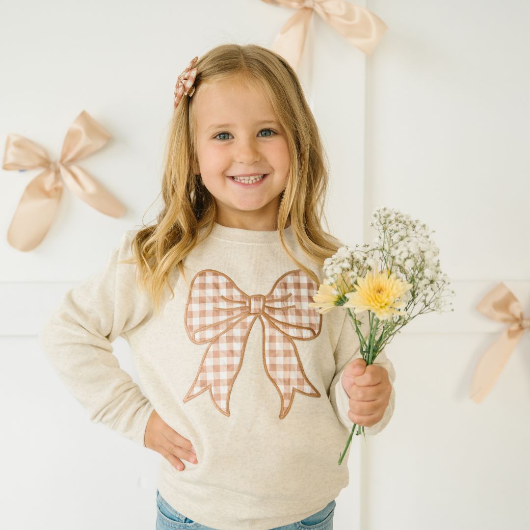 Sweet Wink Sweater - Gingham Bow Patch