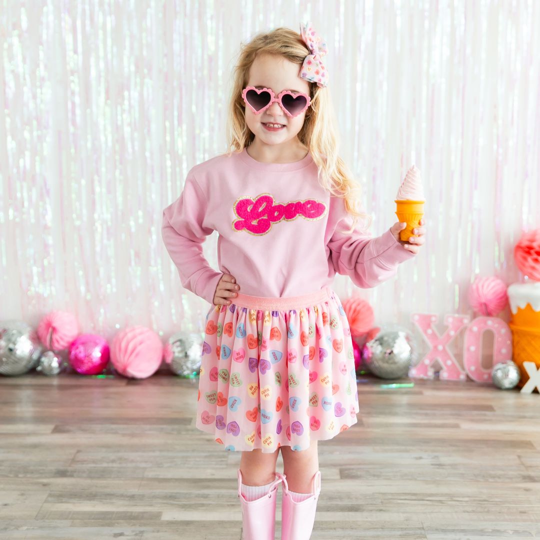 Sweet Wink Sweatshirt - Love Script