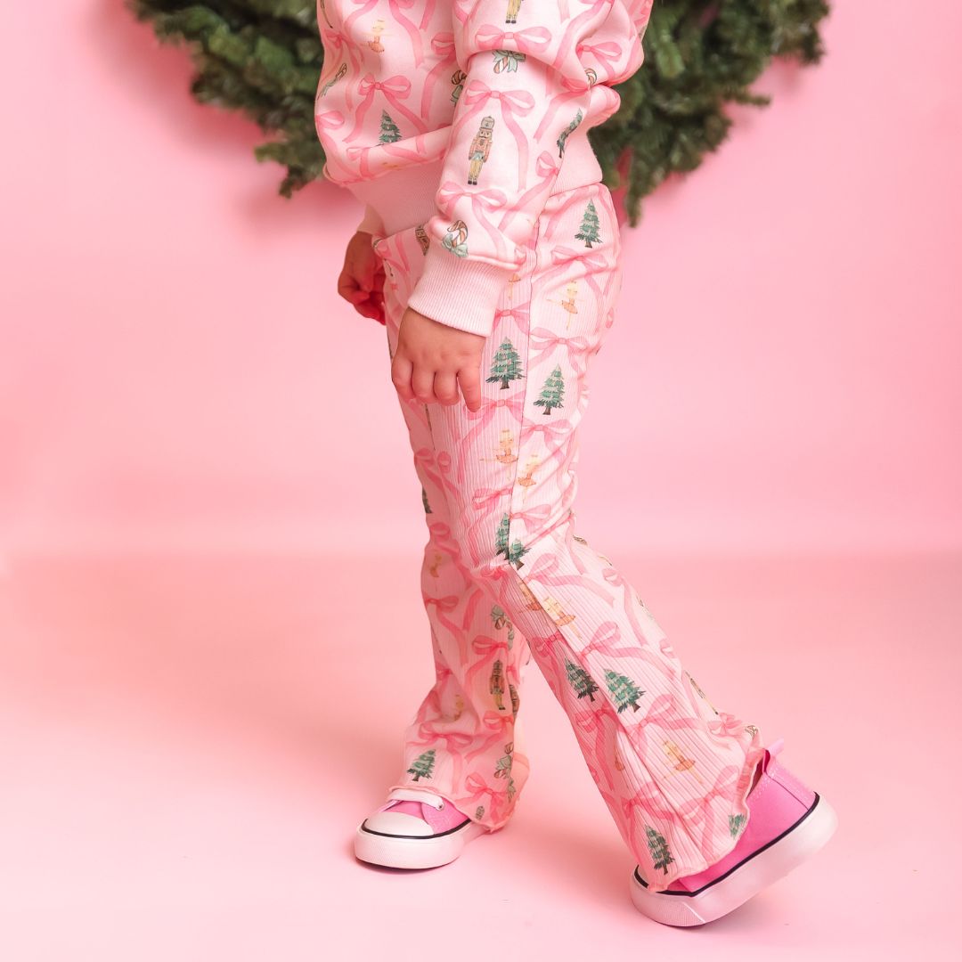 Sweet Wink Flare Legging - Nutcracker Trellis Christmas