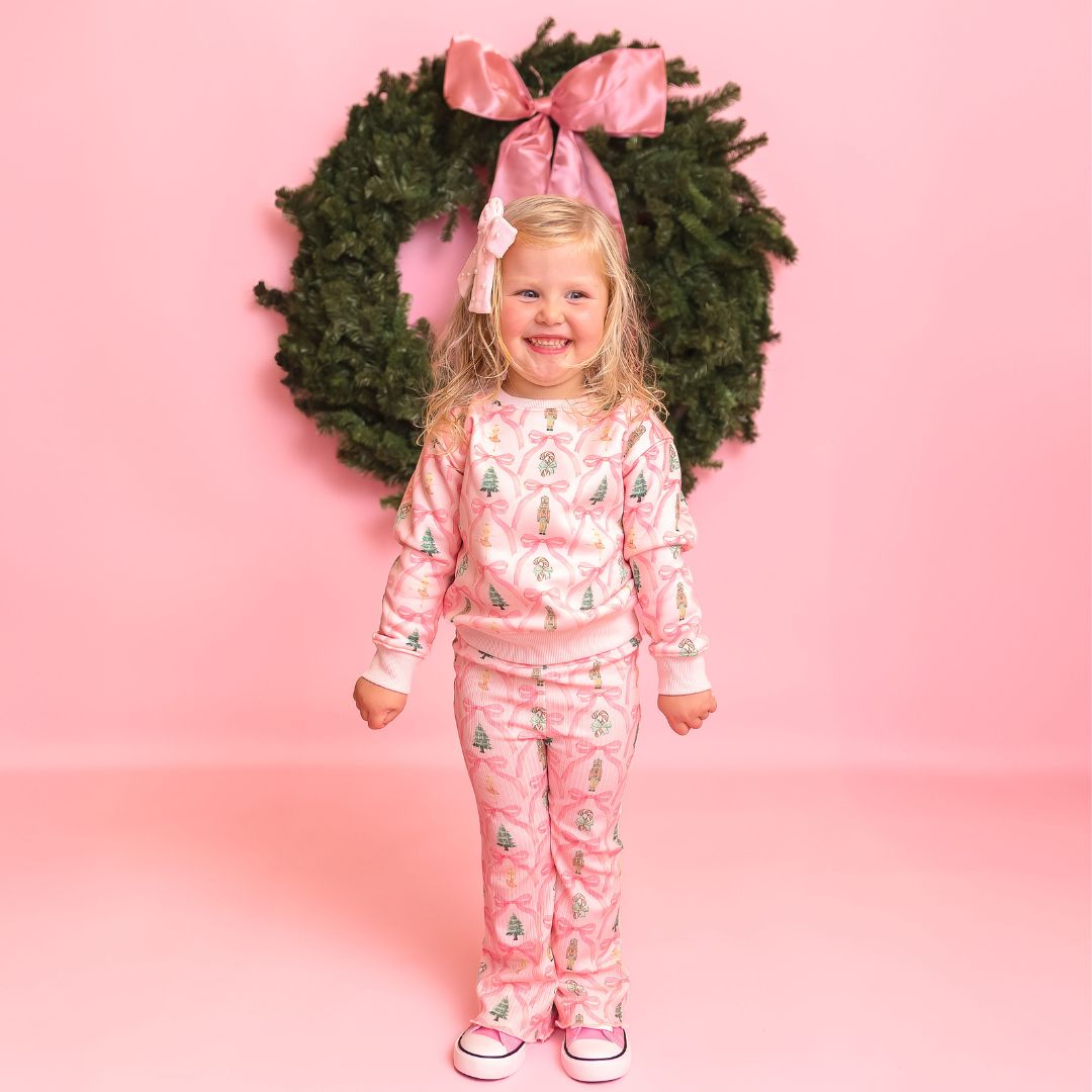 Sweet Wink Flare Legging - Nutcracker Trellis Christmas