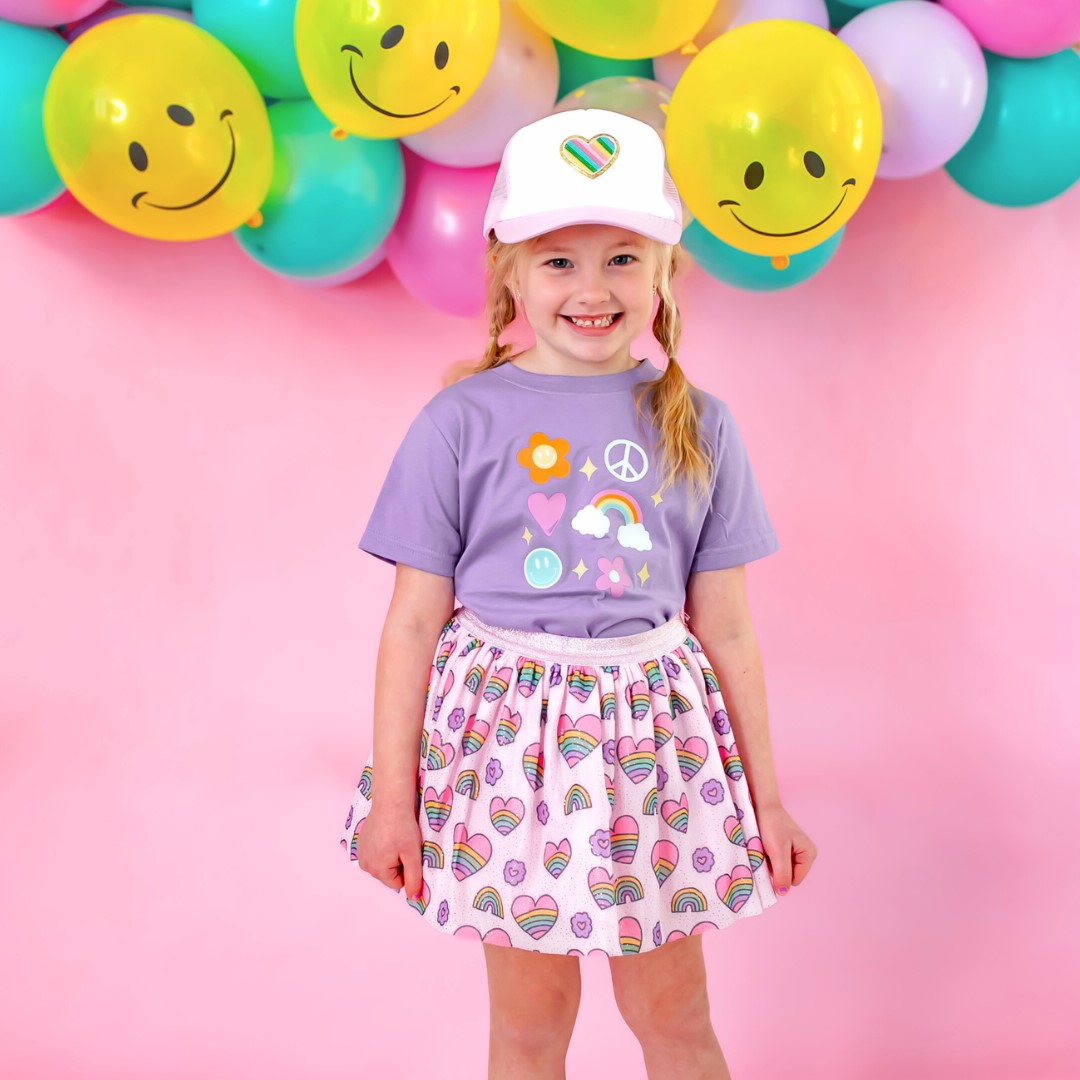 Sweet Wink Happy Doodle Shirt - Lavender