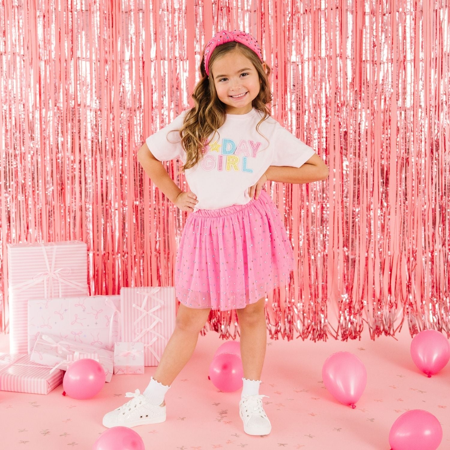 Sweet Wink Birthday Girl Rhinestone T-Shirt - Pink