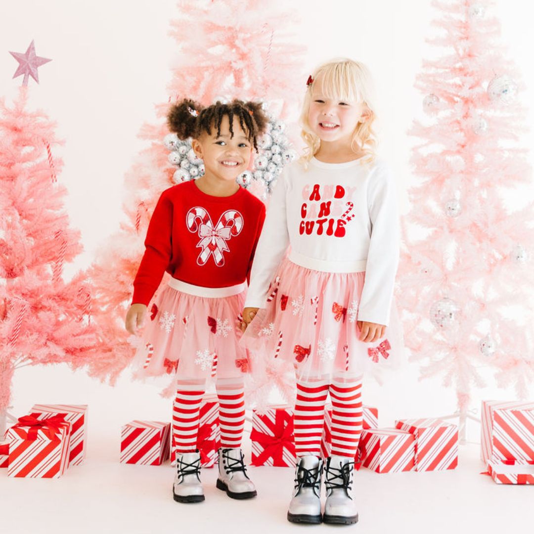 Sweet Wink Long Sleeve Shirt - Candy Cane Cutie