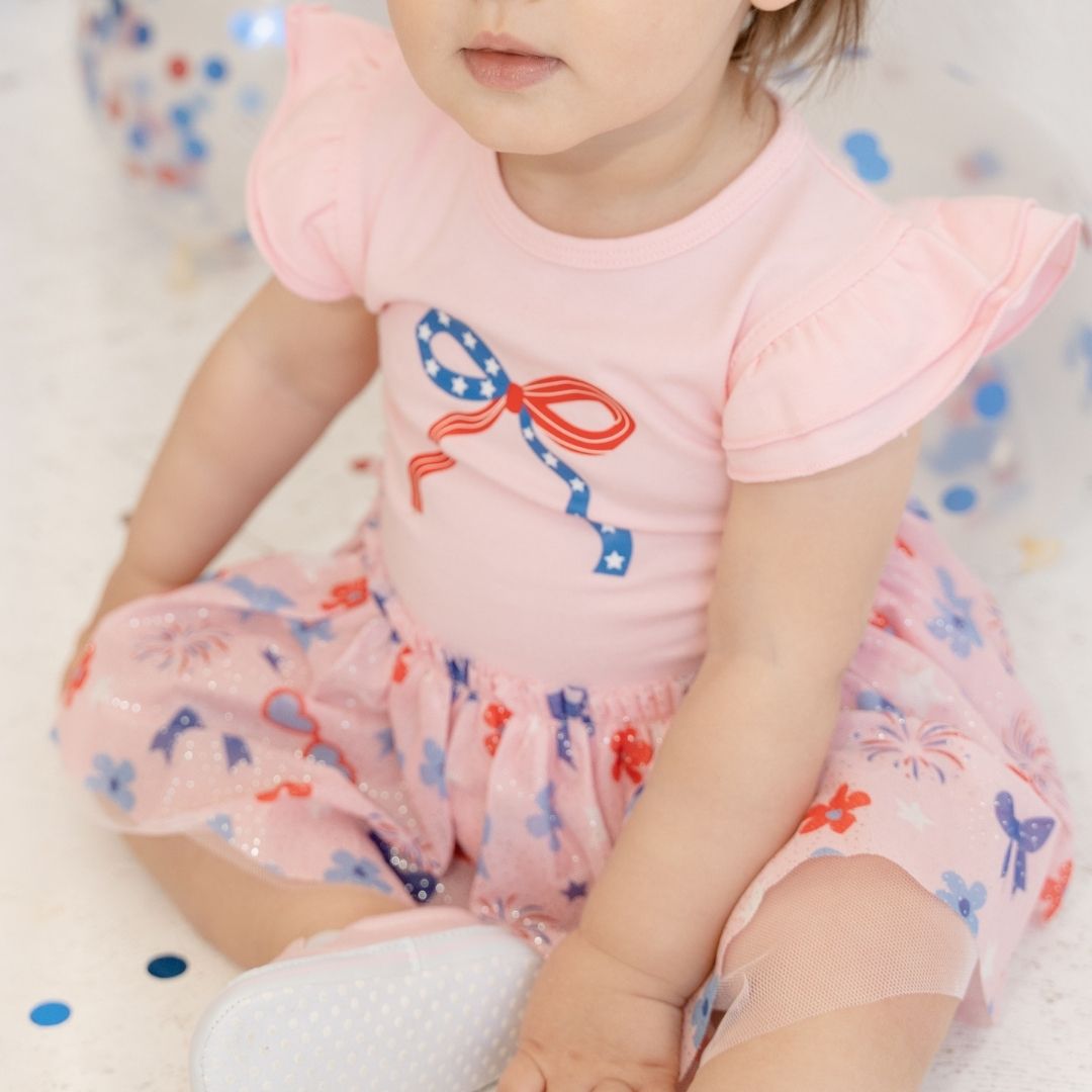 Sweet Wink Tutu Bodysuit - Red, White, & Cute