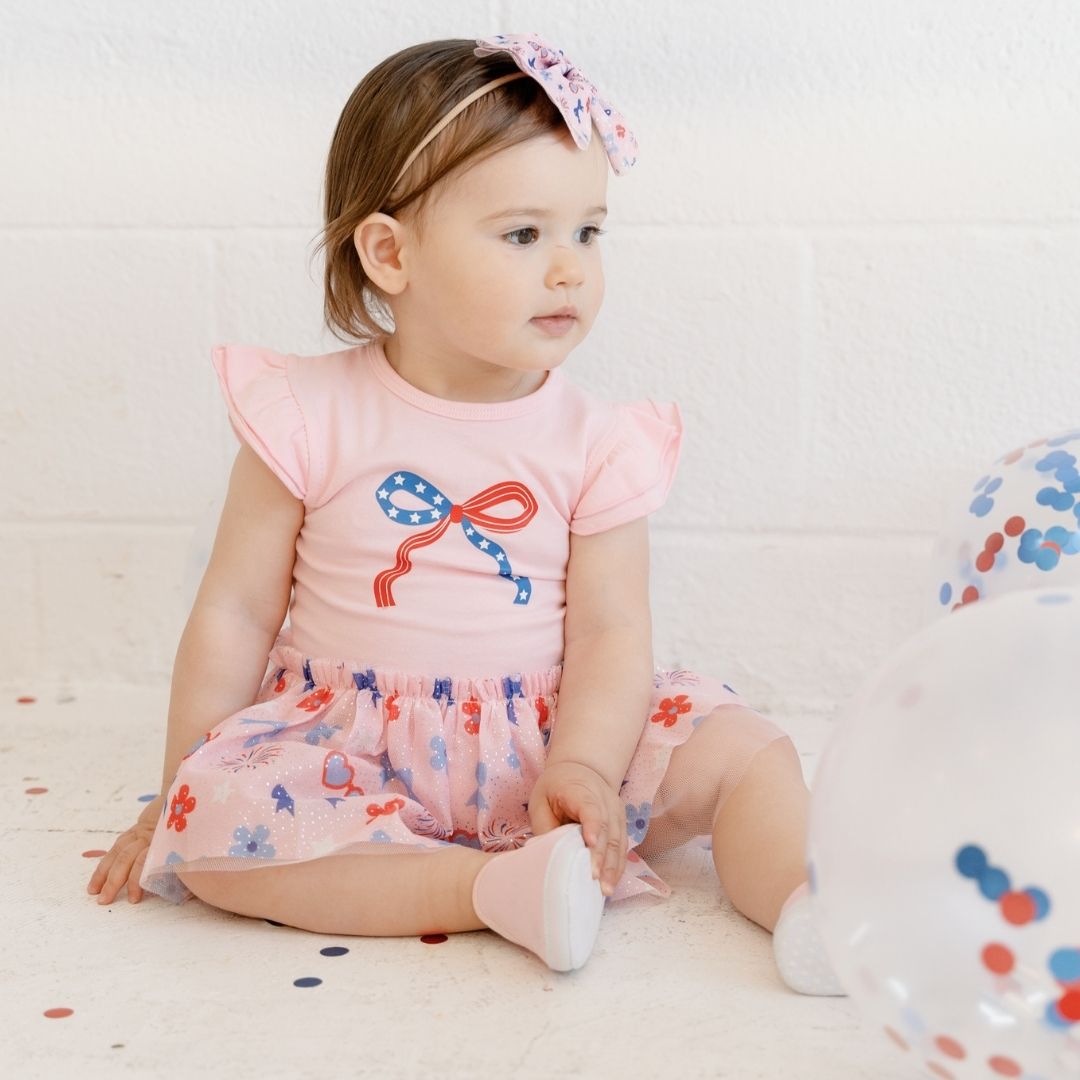 Sweet Wink Tutu Bodysuit - Red, White, & Cute
