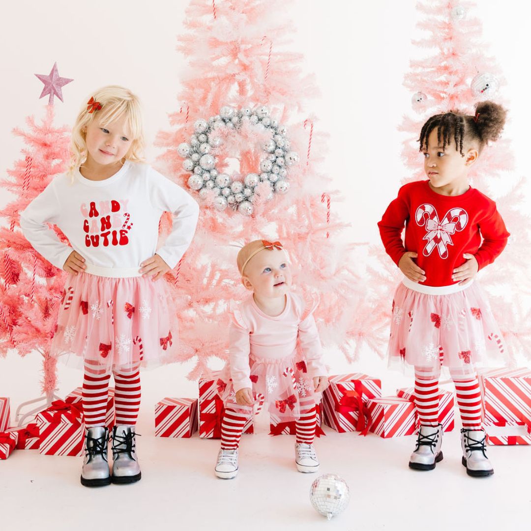 Sweet Wink Long Sleeve Shirt - Candy Cane Cutie