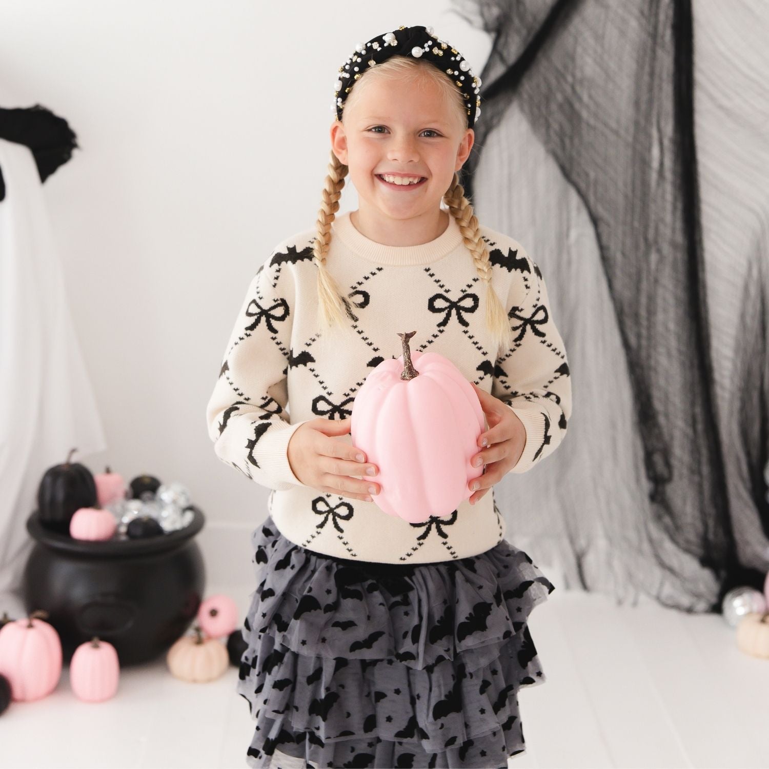 Sweet Wink Sweater - Bat Trellis Halloween