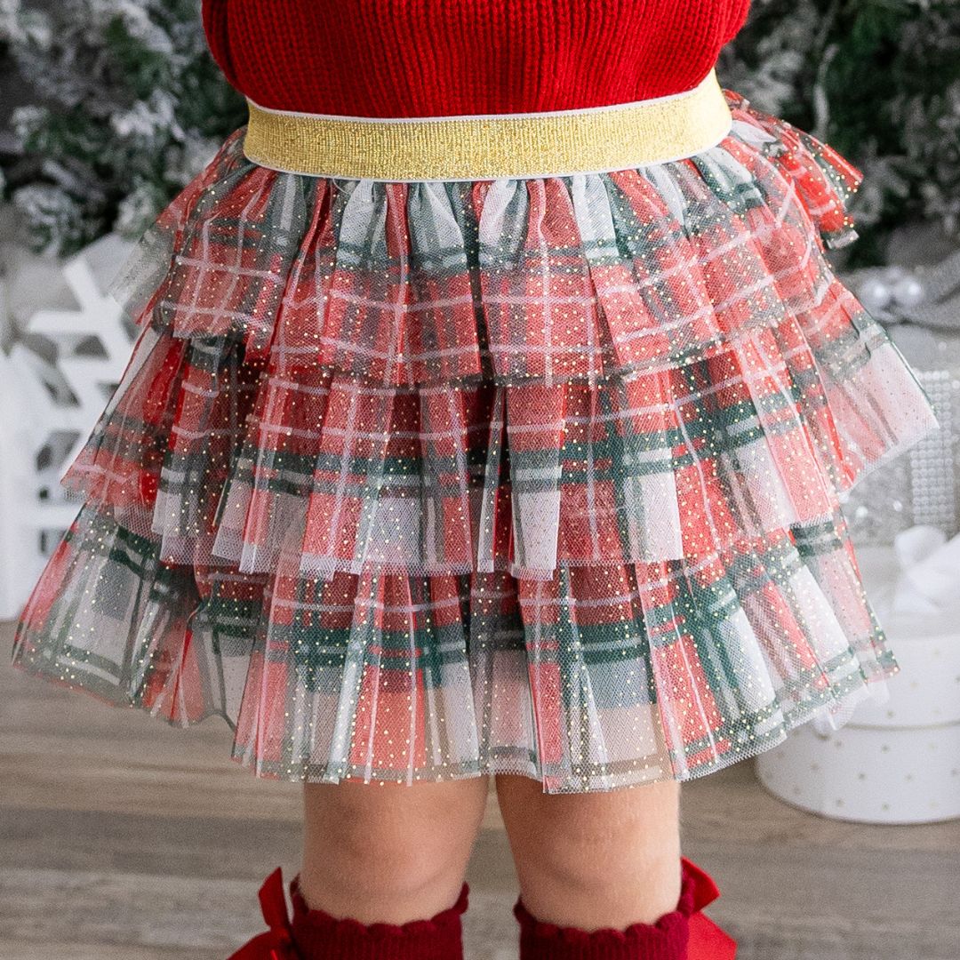 Sweet Wink Tiered Tutu - Christmas Plaid