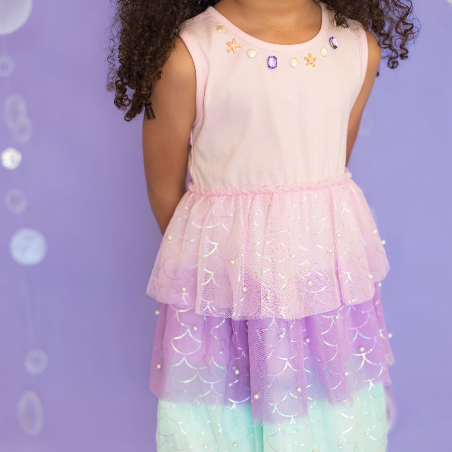 Sweet Wink Tank Tutu Dress - Mermaid Pearl