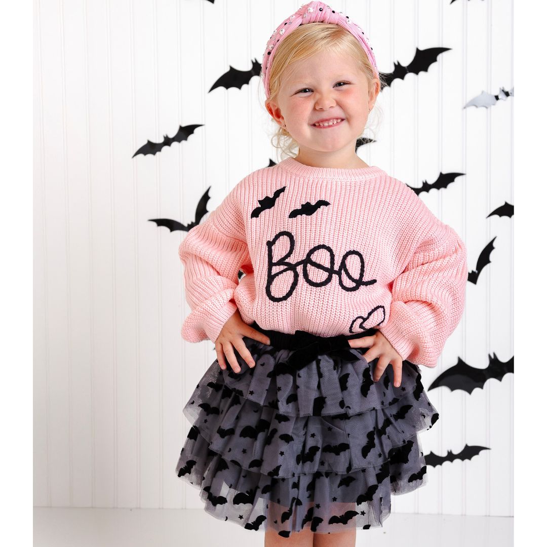 Sweet Wink Tutu - Halloween Flocked Bats