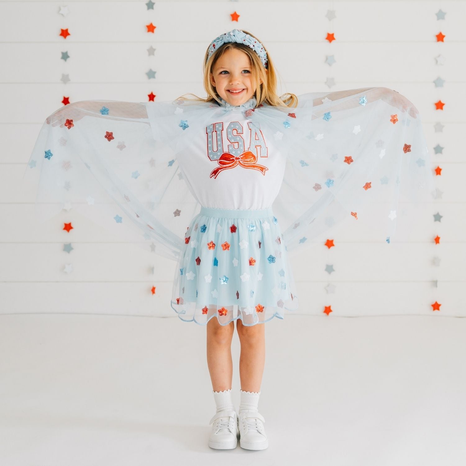 Sweet Wink Shirt - USA Stars & Bow Patch