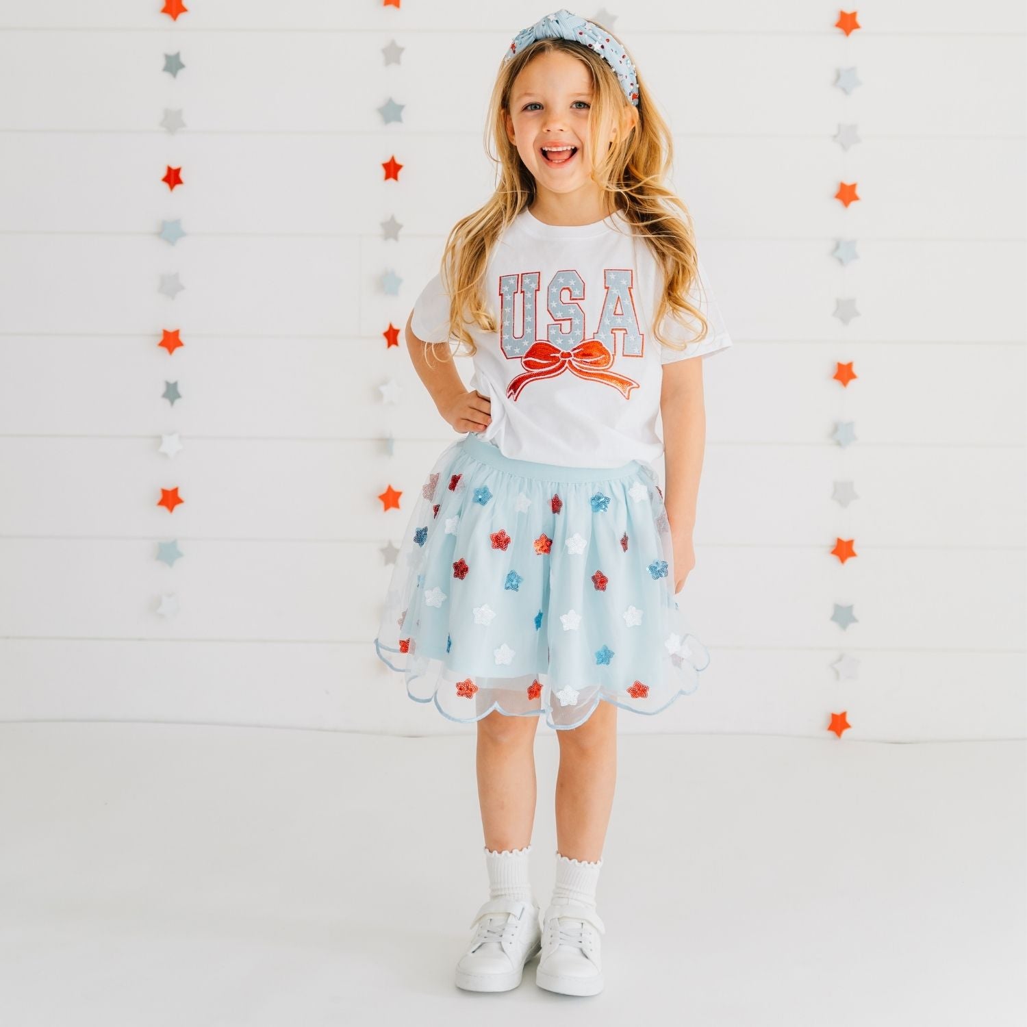 Sweet Wink Shirt - USA Stars & Bow Patch