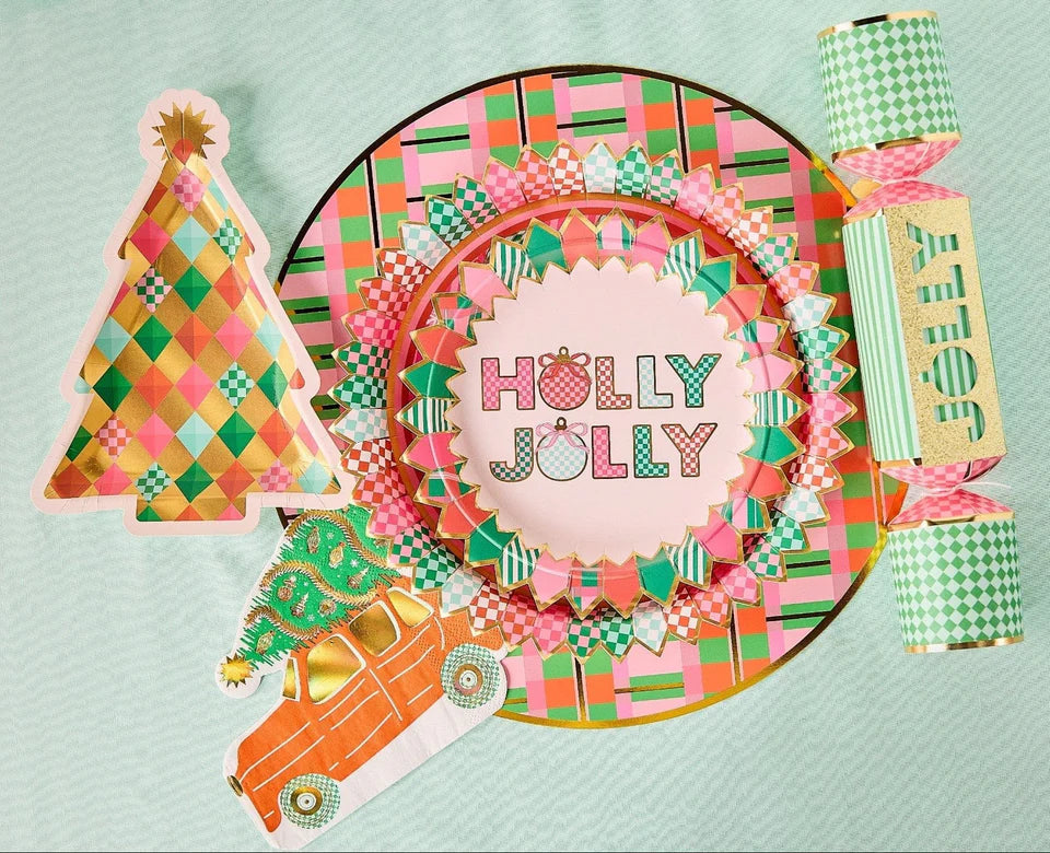 Packed Party - Holly Jolly Christmas Dessert Plates - 10 PK