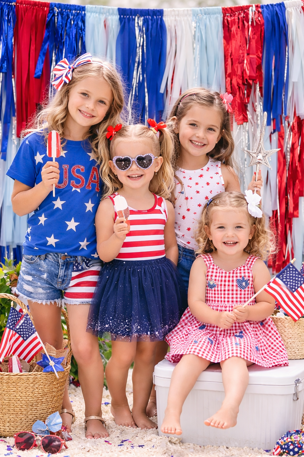 Patriotic Fringe Party Backdrop - 5' x 5'