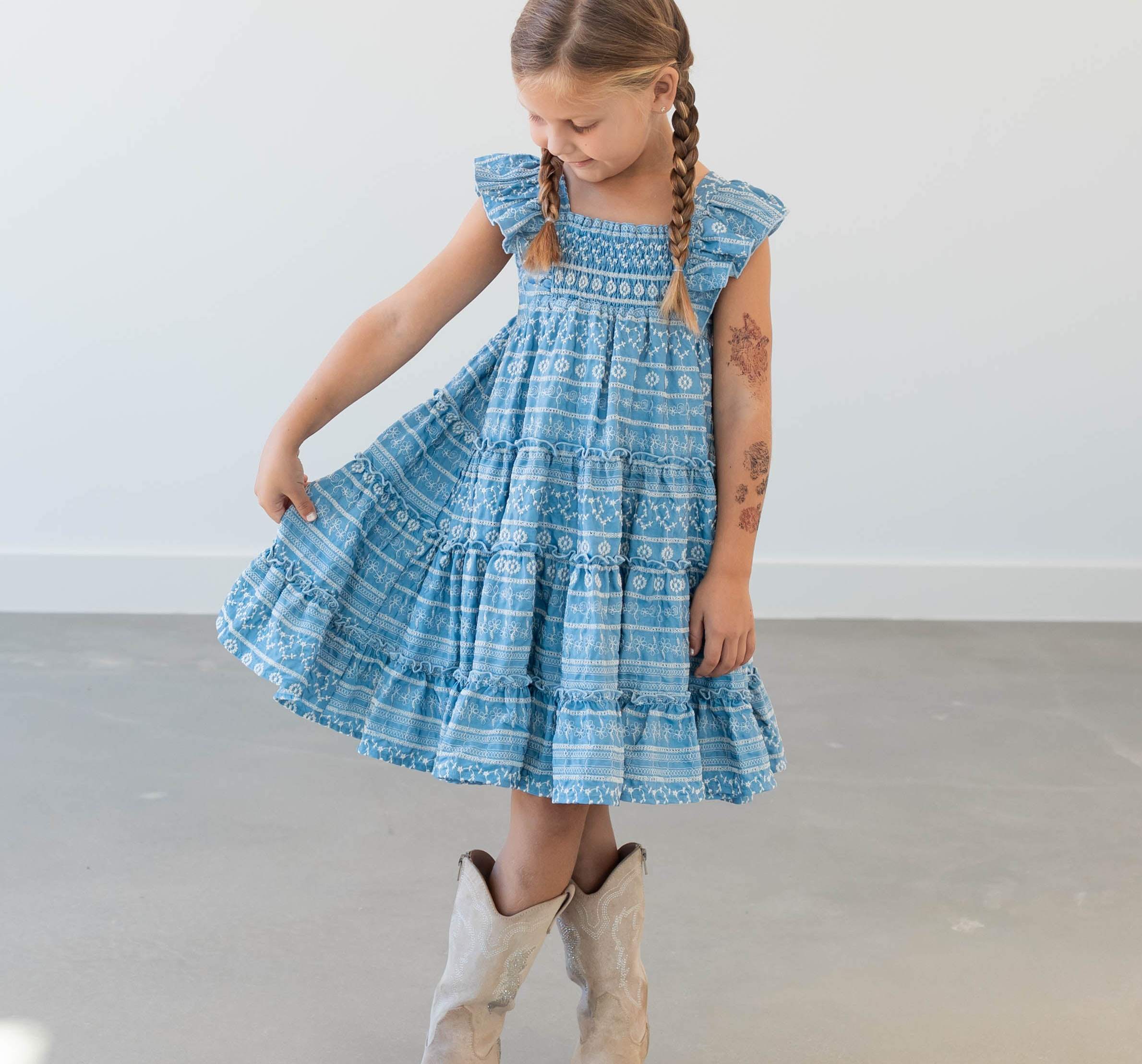 Embroidered Eyelet Dress - Prairie Rose