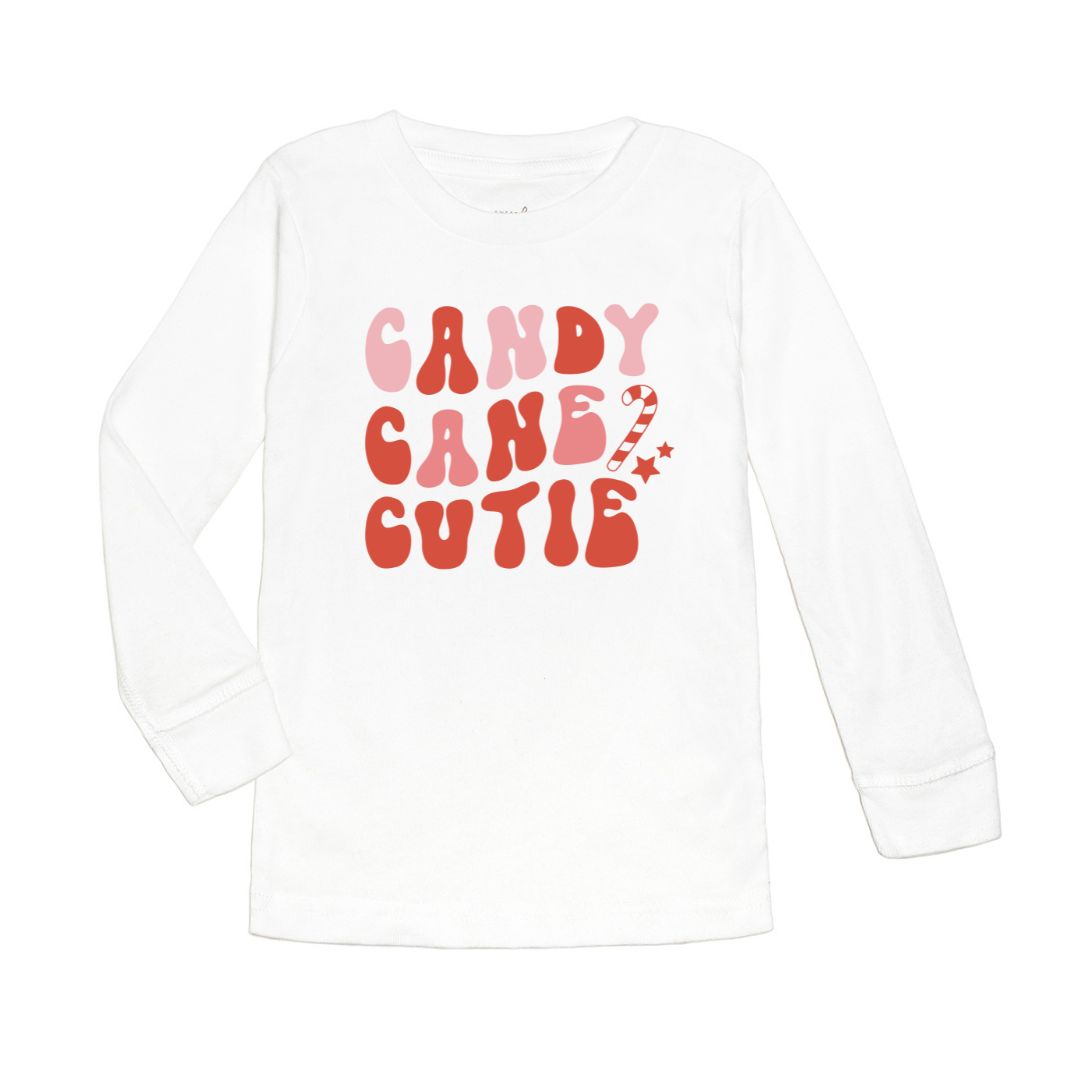 Sweet Wink Candy Cane Cutie Christmas Long Sleeve Shirt White 2T