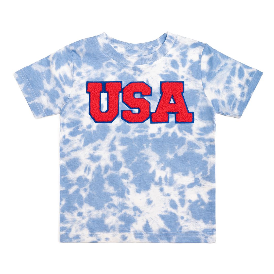 Sweet Wink Shirt - USA Patch - Sky Tie Dye