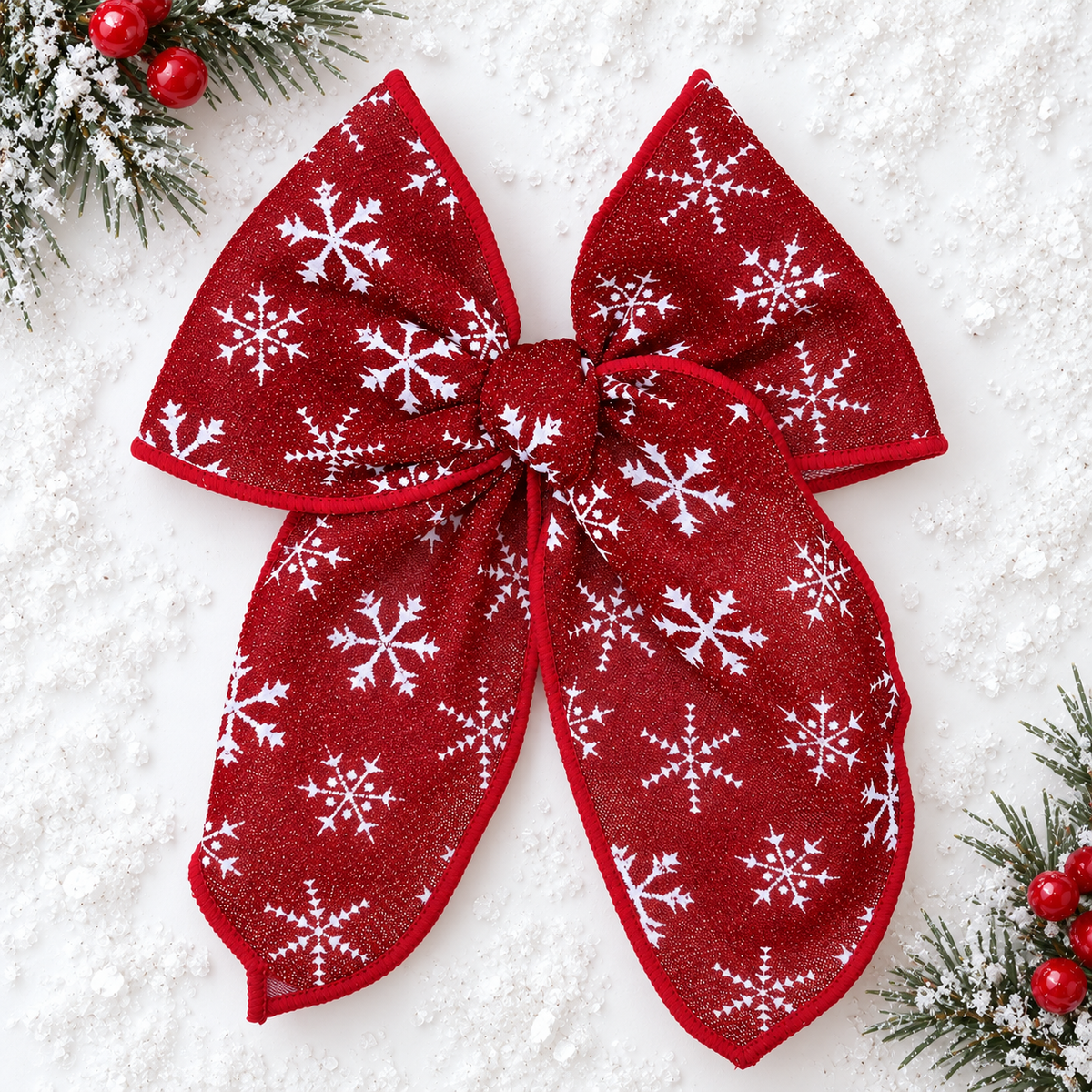 Snowflake Sparkle Hair Bow