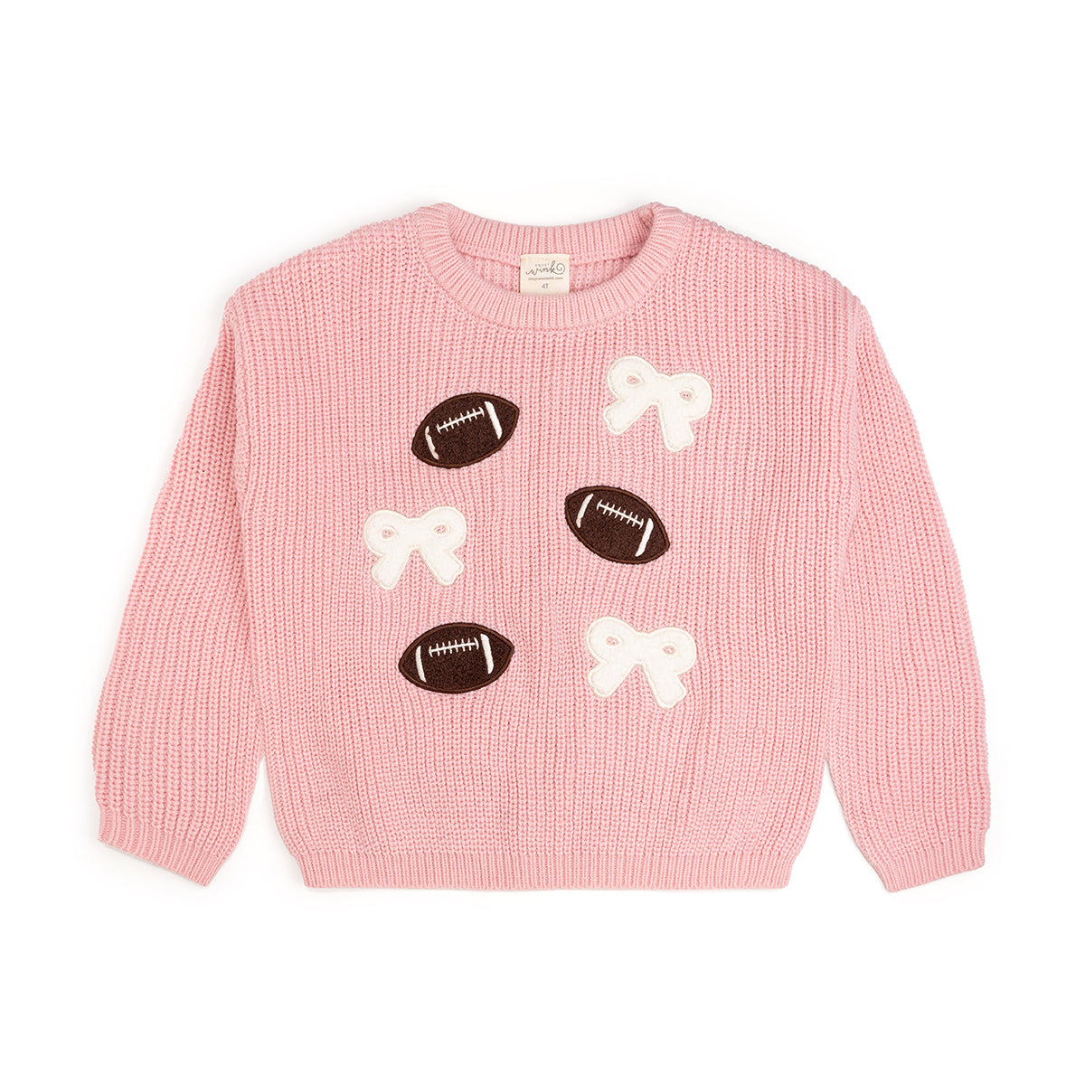 Sweet Wink Sweater - Football Bows Knit