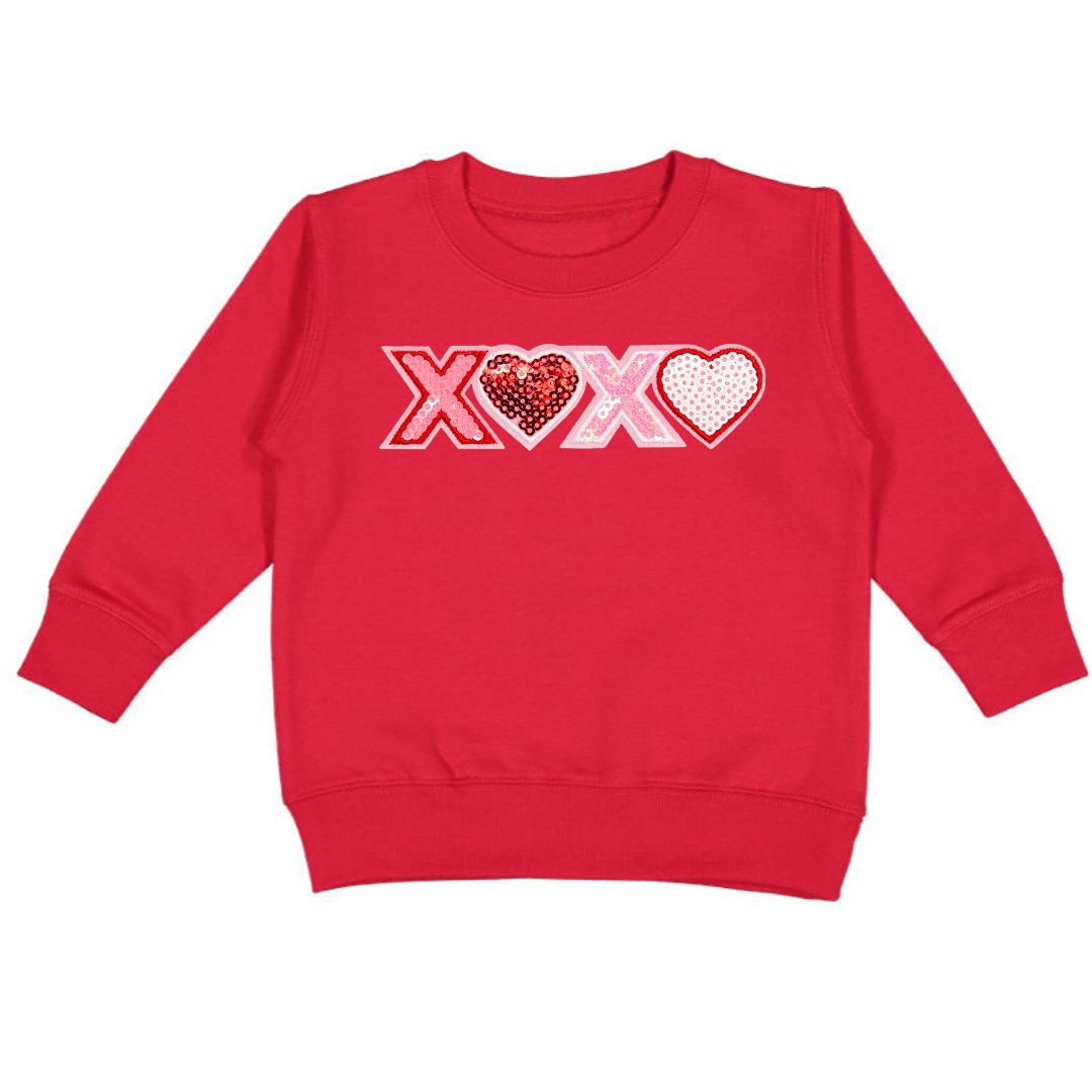 Sweet Wink Sweater - XOXO Sequin Patch Sweatshirt